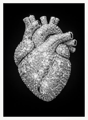 Sparkling Diamond Heart | Poster - White Frame Interior