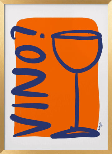 Vino? | Poster - Gold Frame Interior