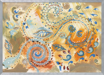 Vibrant Bohemian Paisley Swirls | Poster - Silver Frame Interior