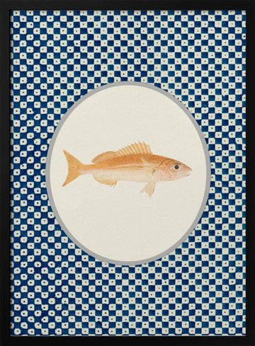 Japanese Fish Pattern | Poster - Black Metal Frame Interior