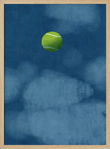 Floating Tennis Ball | Poster - Wood Frame Interior