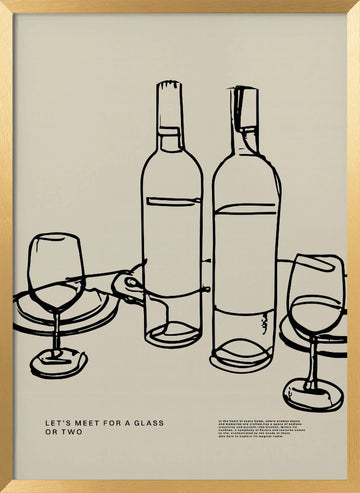 Wine and Conversation | Poster - Gold Frame Interior