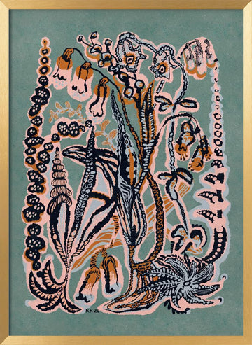 Ethereal Ocean Garden | Poster - Gold Frame Interior