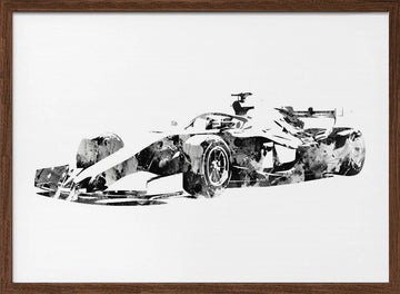 Abstract Formula Racer | Poster - Walnut Frame Interior