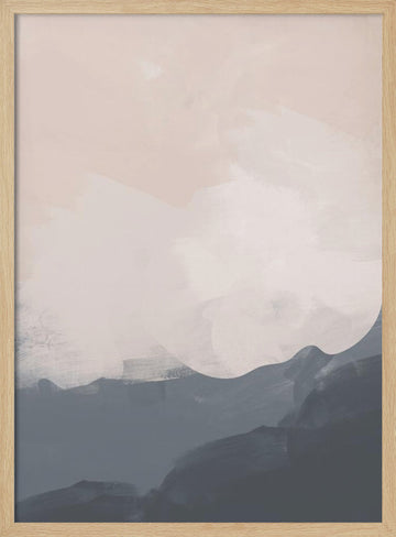 Misty Mountain Abstract | Poster - Wood Frame Interior