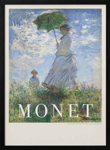 Woman With Parasol | Poster - Black Metal Frame Interior