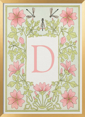 Art Nouveau Floral D | Poster - Gold Frame Interior