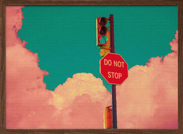 Surreal Stop Go | Poster - Walnut Frame Interior