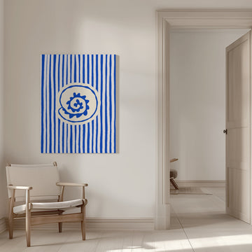 Blue Striped Shell | Canvas - Room Interior 1