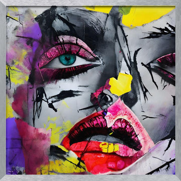 Vibrant Pop Art Woman | Poster - Silver Frame Interior