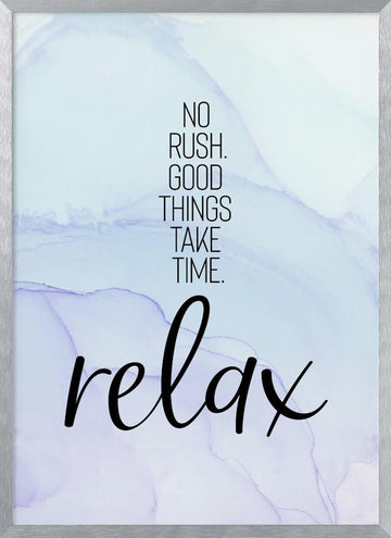 Serene Relaxation Quote | Poster - Silver Frame Interior