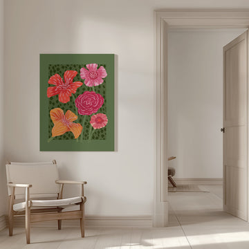 Vibrant Tropical Blooms | Canvas - Room Interior 1