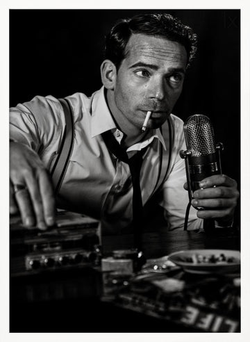 Smoking Radio Host | Poster - White Frame Interior