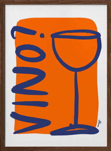 Vino? | Poster - Walnut Frame Interior