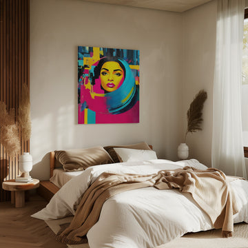 Vibrant Pop Art Woman | Canvas - Room Interior 2