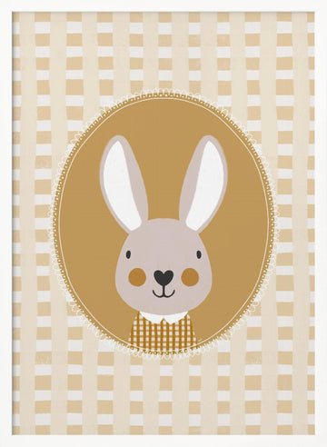 Whimsical Bunny Character | Poster - White Frame Interior