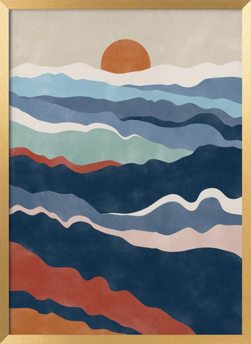 Abstract Mountain Horizon | Poster - Gold Frame Interior