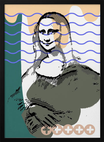 Wavy Mona Lisa Smile | Poster - Black Metal Frame Interior