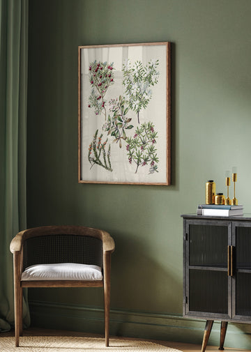 Antique Flowers Drawn By Sarah Featon (1848–1927) | Poster - Room Interior 2