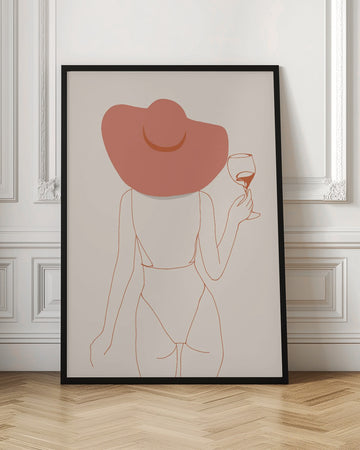 Chic Hat And Wine | Poster - Room Interior 1