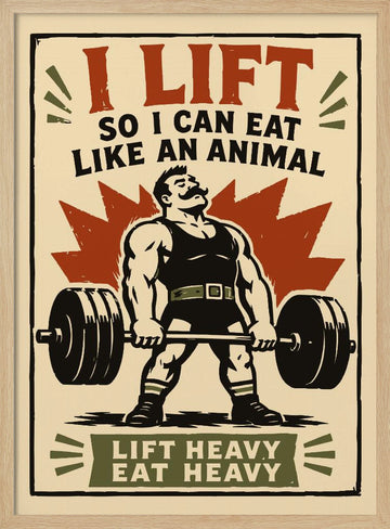 Strongman Gym Humor | Poster - Wood Frame Interior