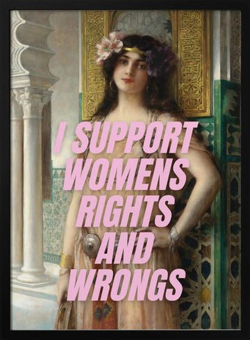 Ornate Woman Feminist Message | Poster - Black Metal Frame Interior