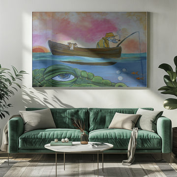 Fisherman Dog and Crocodile Eye | Poster - Room Interior 1