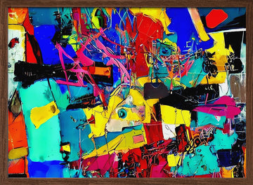 Colorful Urban Energy | Poster - Walnut Frame Interior