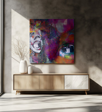 Vibrant Expressive Face | Canvas - Room Interior 2