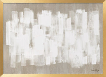 White On Beige Abstrct | Poster - Gold Frame Interior