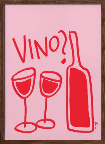 Vino? | Poster - Walnut Frame Interior
