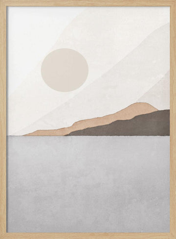 Calm Mountain Horizon | Poster - Wood Frame Interior