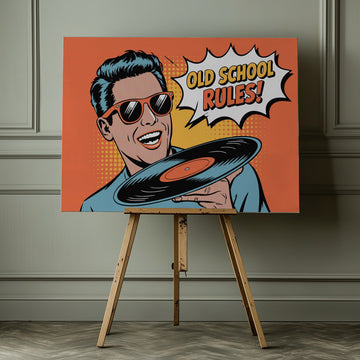 Old School Rules Man | Canvas - Room Interior 1