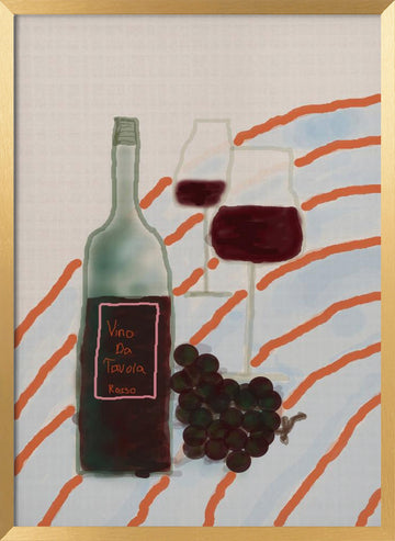 Italian Wine Still Life | Poster - Gold Frame Interior