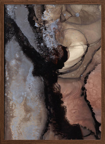 Organic Shapes with Earthy Tones | Poster - Walnut Frame Interior