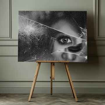 Eye Through Broken Glass | Canvas - Room Interior 1