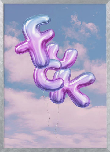 Floating Fuck Balloons | Poster - Silver Frame Interior