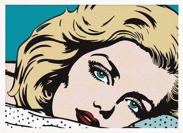 Pensive Pop Art Woman | Poster - White Frame Interior