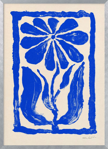 Blue Bloom | Poster - Silver Frame Interior
