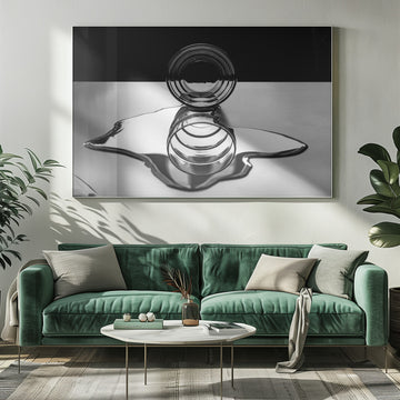 Monochrome Spilled Water | Poster - Room Interior 1