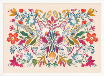 Vibrant Garden Tapestry | Poster - White Frame Interior