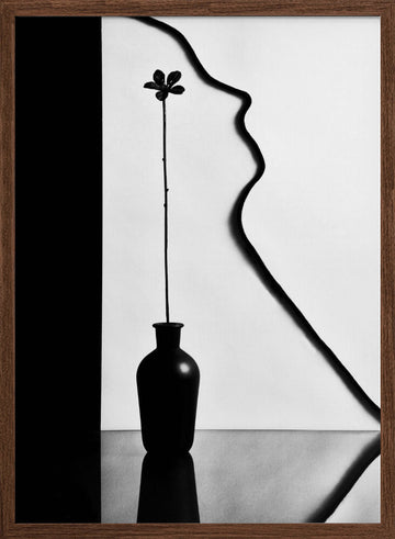 Elegant Profile Bloom | Poster - Walnut Frame Interior