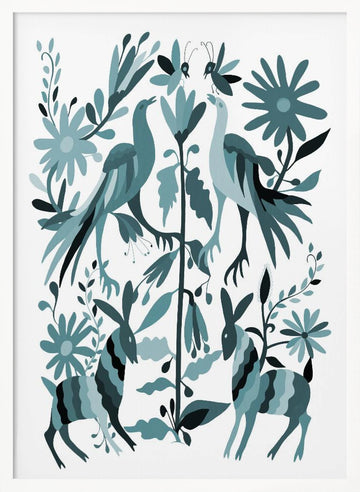Whimsical Forest Life | Poster - White Frame Interior