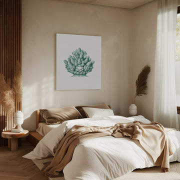 Teal Ocean Coral | Canvas - Room Interior 2