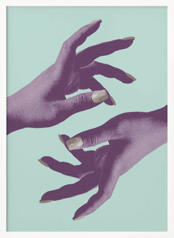 Purple Hands Connection | Poster - White Frame Interior