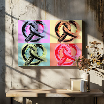 Colorful Pop Art Pretzels | Canvas - Room Interior 2