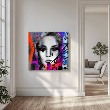 Vibrant Abstract Portrait | Canvas - Room Interior 1