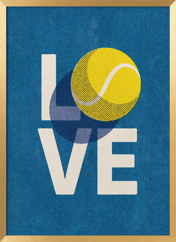 Tennis Love Game | Poster - Gold Frame Interior