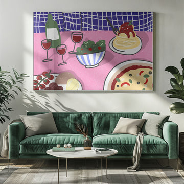 Cozy Italian Dinner | Poster - Room Interior 1
