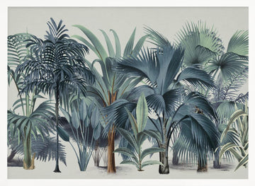 Lush Tropical Palm Jungle | Poster - White Frame Interior
